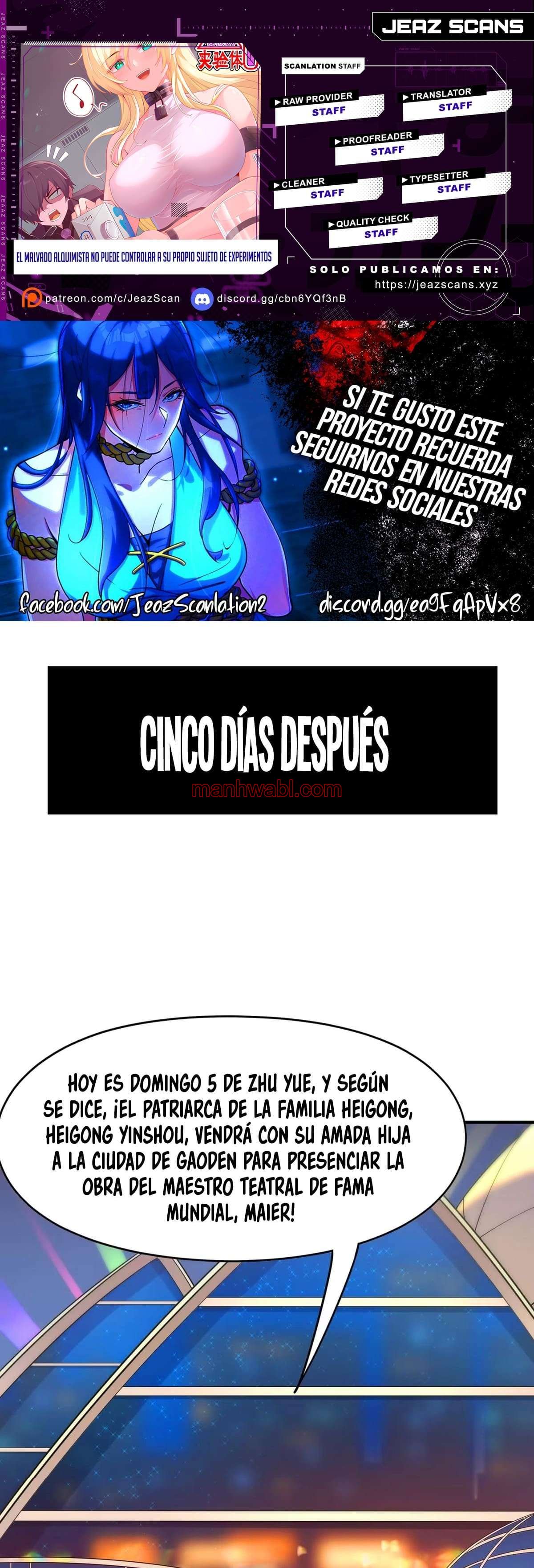 El Malvado Alquimista No Logra Controlar A Su Propio Experimento. - Capítulo 57.5 manhwa