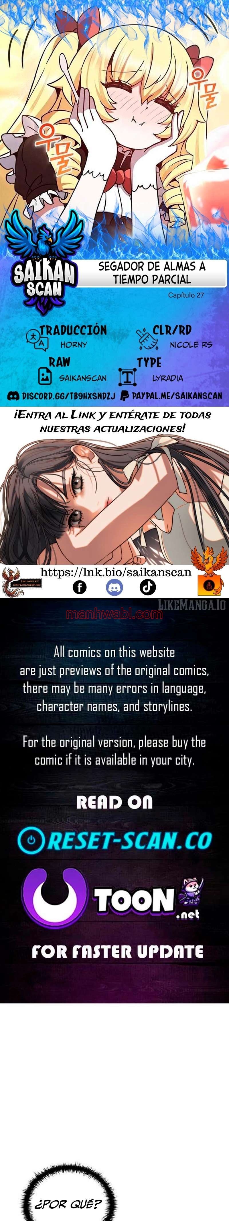 Parca a tiempo parcial - Capítulo 27 manhwa